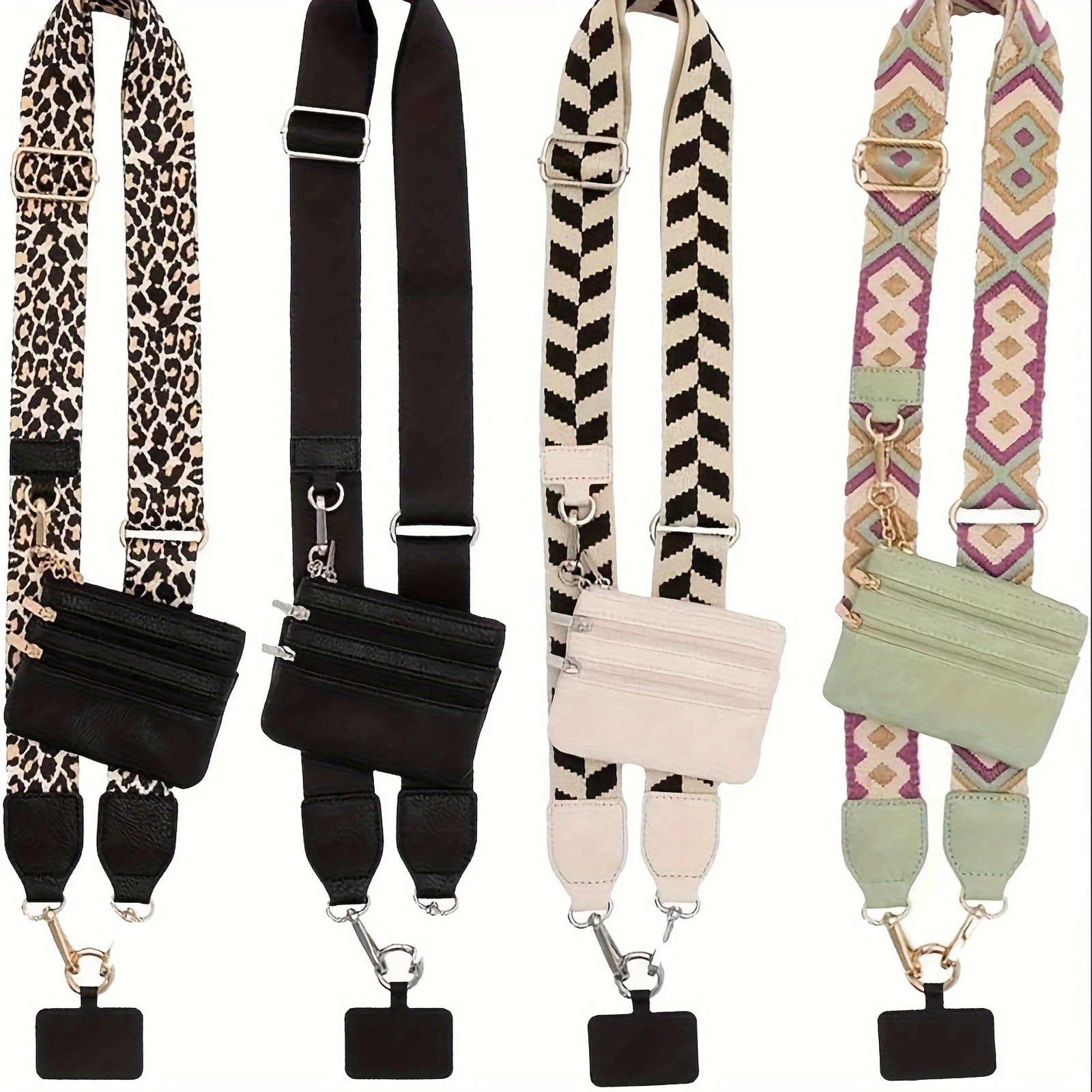 

Лидер продаж, новый ремешок для телефона с карманом на молнии и сумкой для хранения, регулируемые широкие нейлоновые ремни, можно заменить сумки и кошельки