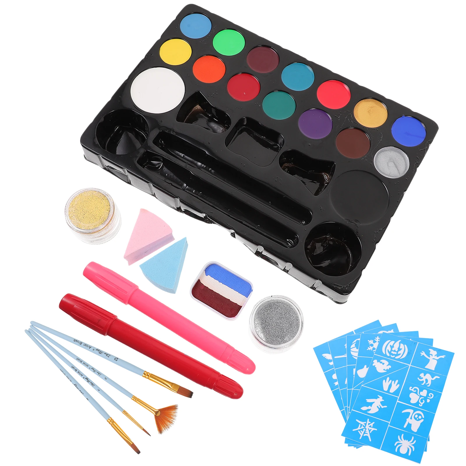 

1 set Face Paint Matte Cosplay Pigment Blue Brushes Water-Based Body Art Cosmetics Festival Childrens Supplies Craft Sewing