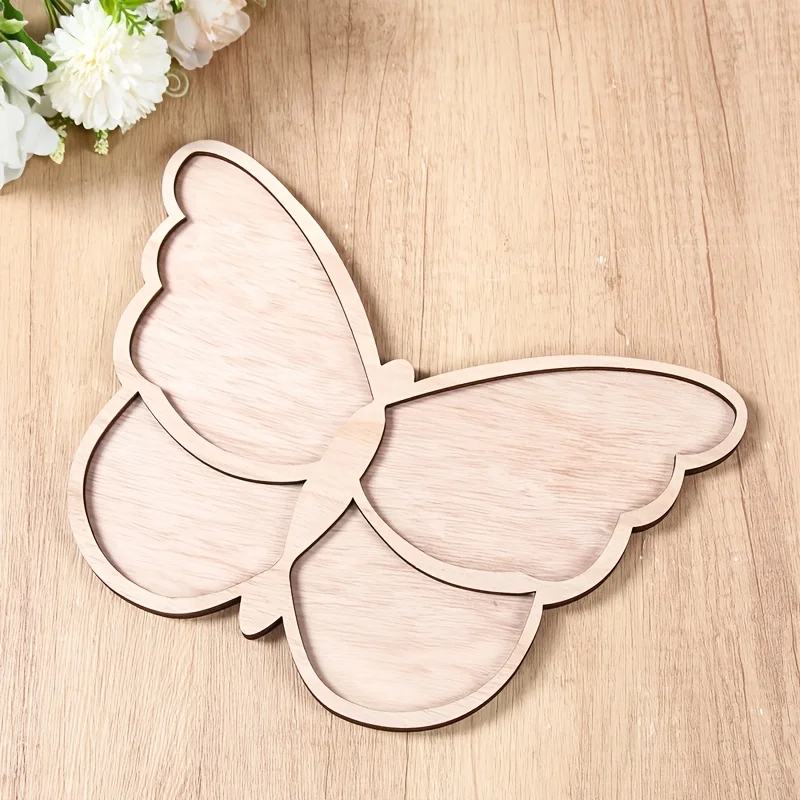 A Butterfly-shaped Wooden Decorative Tray, for Wedding Bridal Showers, Birthday Party Decorations, Baby Shower Table Decor