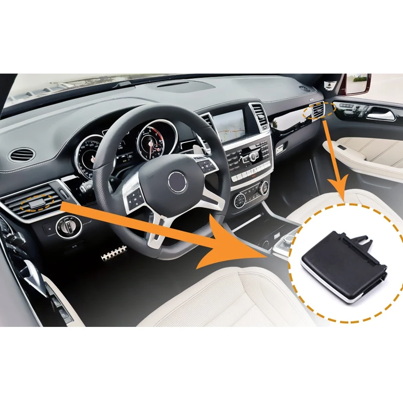 مشبك علامات تنفيس الهواء لمرسيدس بنز ، الصف الأمامي ، فتحة تهوية اليسار واليمين ، W166 ، فئة Ml Gle ، X166 ، فئة Gl Gls