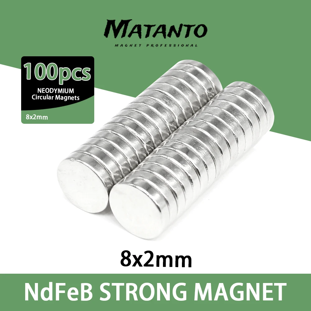 

100/200/300pcs 8x2 mm Neodymium Super Strong Magnet Permanent Round Magnet Powerful Magnetic Disc Magnet 8*2mm