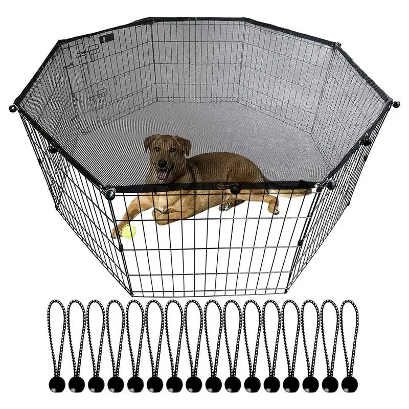 

Dog Playpen Cover High Quality Fabric Sun Rain Proof Sunshade Shield Universal for Home Outdoor Escape Prevent Black Covers