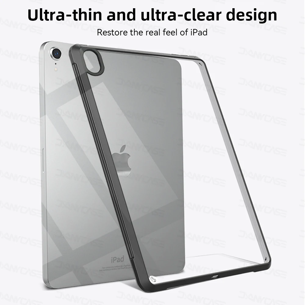 For iPad mini 6 Case 10.2 9/8/7th Generation 9.7 5/6th Air 4/5 10.9 10.5 Pro 11 2022 10th 10.9 Silicon Transparent Cover Funda