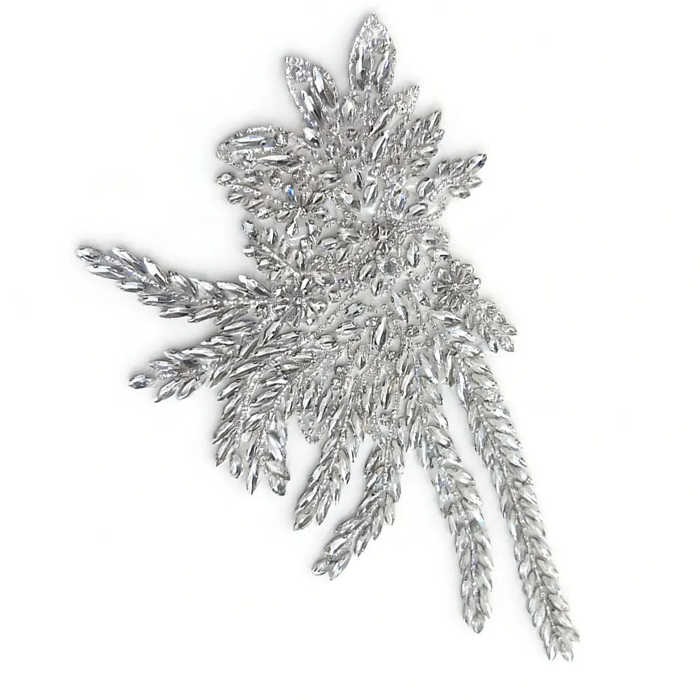 

Sparkling Silver Rhinestone Leaf Branch Brooch Crystal Bridal Wedding Party Pin Elegant Women's Accessories