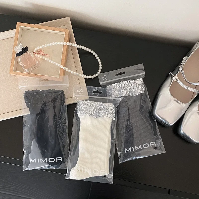 Calcetines brillantes y resistentes para mujer, calcetines finos de algodón a media pantorrilla, nuevo estilo, medias cómodas para el hogar, Lolita, primavera y verano, 2025