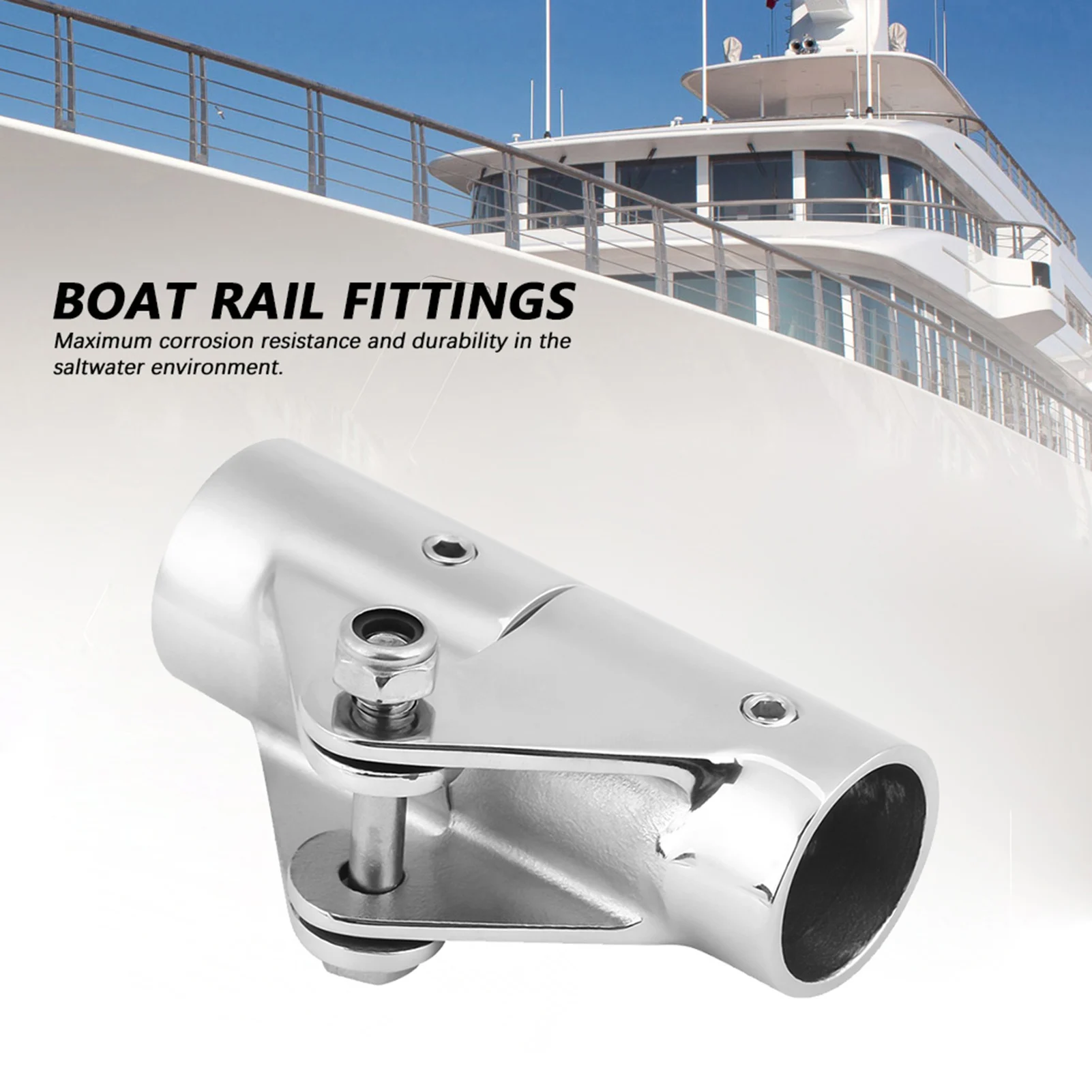 22MM Swivel Connector for Marine Yacht Boat Rail Tube Pipe Folding Stainless Steel Fitting OEM Replacement