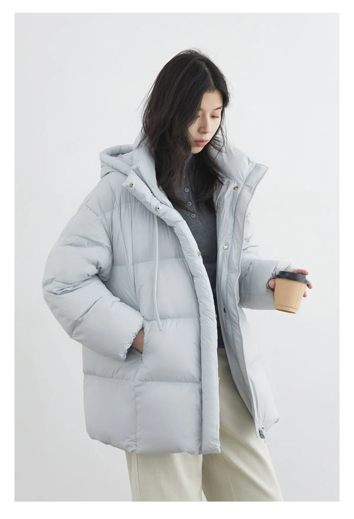 CHIC VEN New Women Down Jacket Solid Loose Casual Hooded Ladies Down Jacket for Woman 90 White Duck Down Coat Autumn Winter 2025