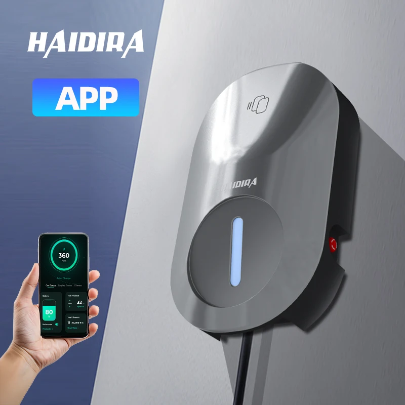 New High Quality 11 KW CE Certified OCPP1.6J IP65 App Smart Control Electric Car Charger Wall Mounted Single Gun