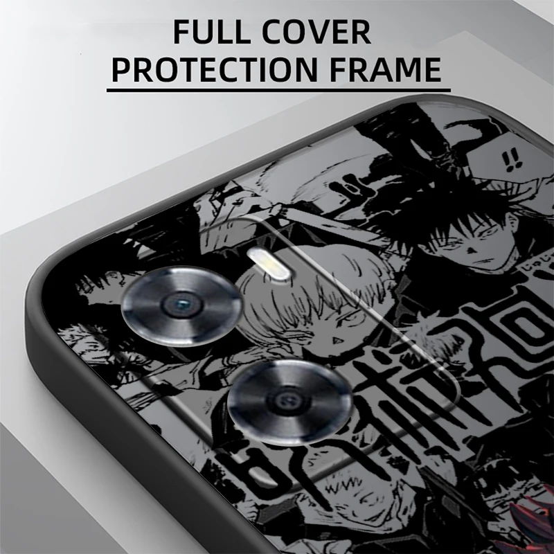 Anime Jujutsu Kaisen Cartoon Frosted Translucent For OPPO X5 X3 A54S A5 A94 A16 A53S A57 A74 A72 A96 A98 A78 5G Back Phone Case