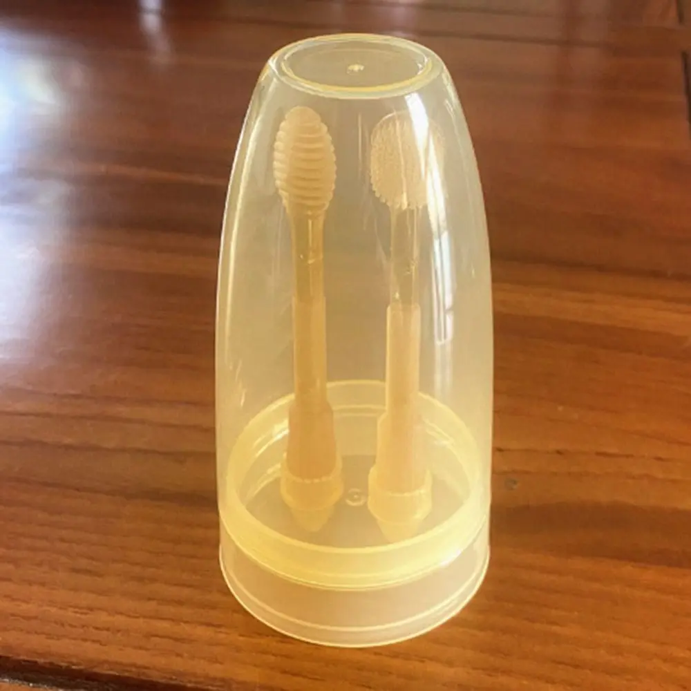 

Soft Oral Care Baby Toothbrush Rubber 0-18 Months Oral Cleaning Brush BPA Free Cleaning Tools Tongue Coating Brush Infant