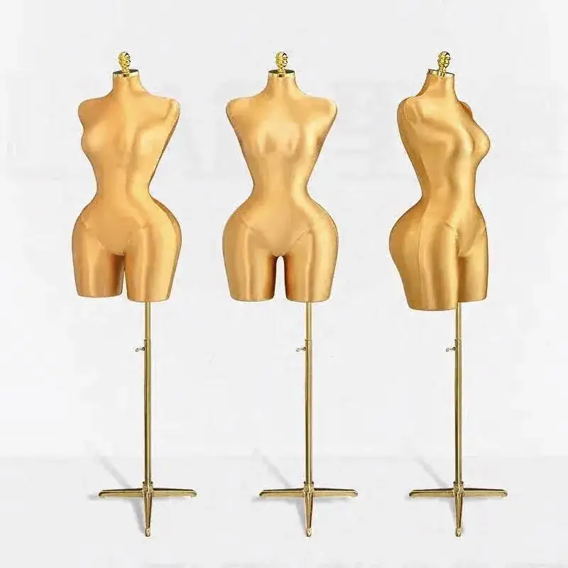 

Doll Gold Stand Plentiful Female Torso Mannequins Clothing Large Size Foam Curved Mannequin Display Sexy Adult Adjustable Base