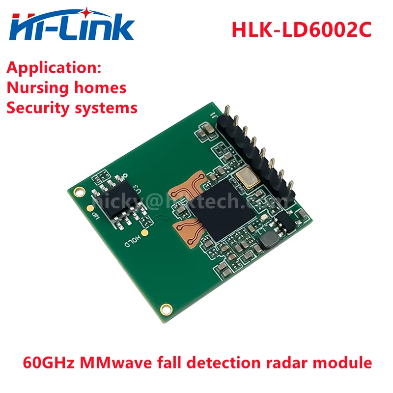 Hi-Link New 60GHz MmWave Fall Detection Radar HLK-LD6002C testkit Non-Contact Intelligent Monitoring 2T2R for nursing homes