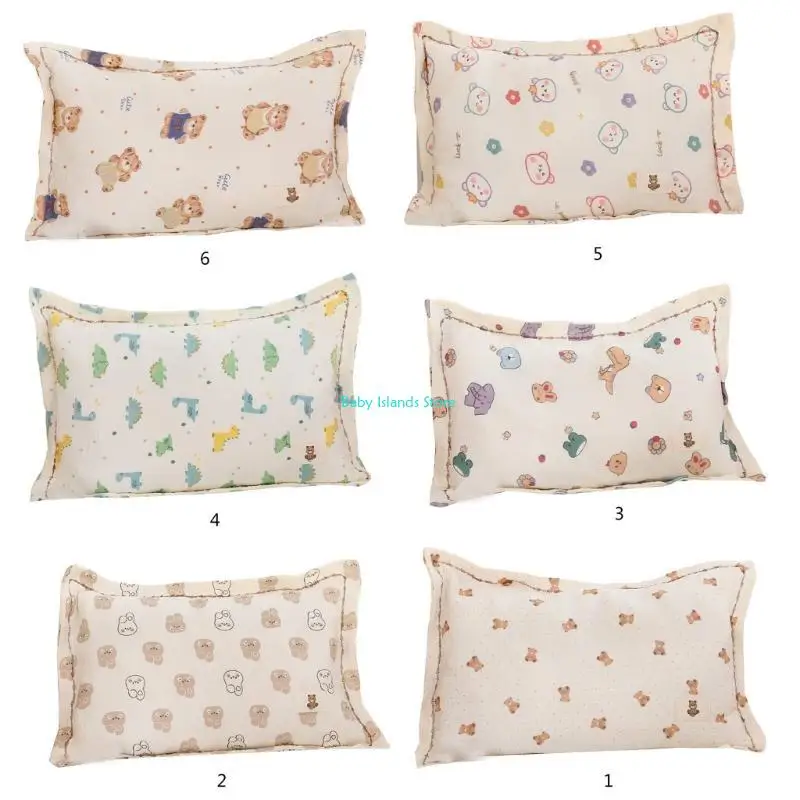 K92D 1Pc/2Pcs Cartoon Printed Baby Pillowcase Infants Breathable Pillow Case Newborns Pillow Cushions Sleeve Dust Cover