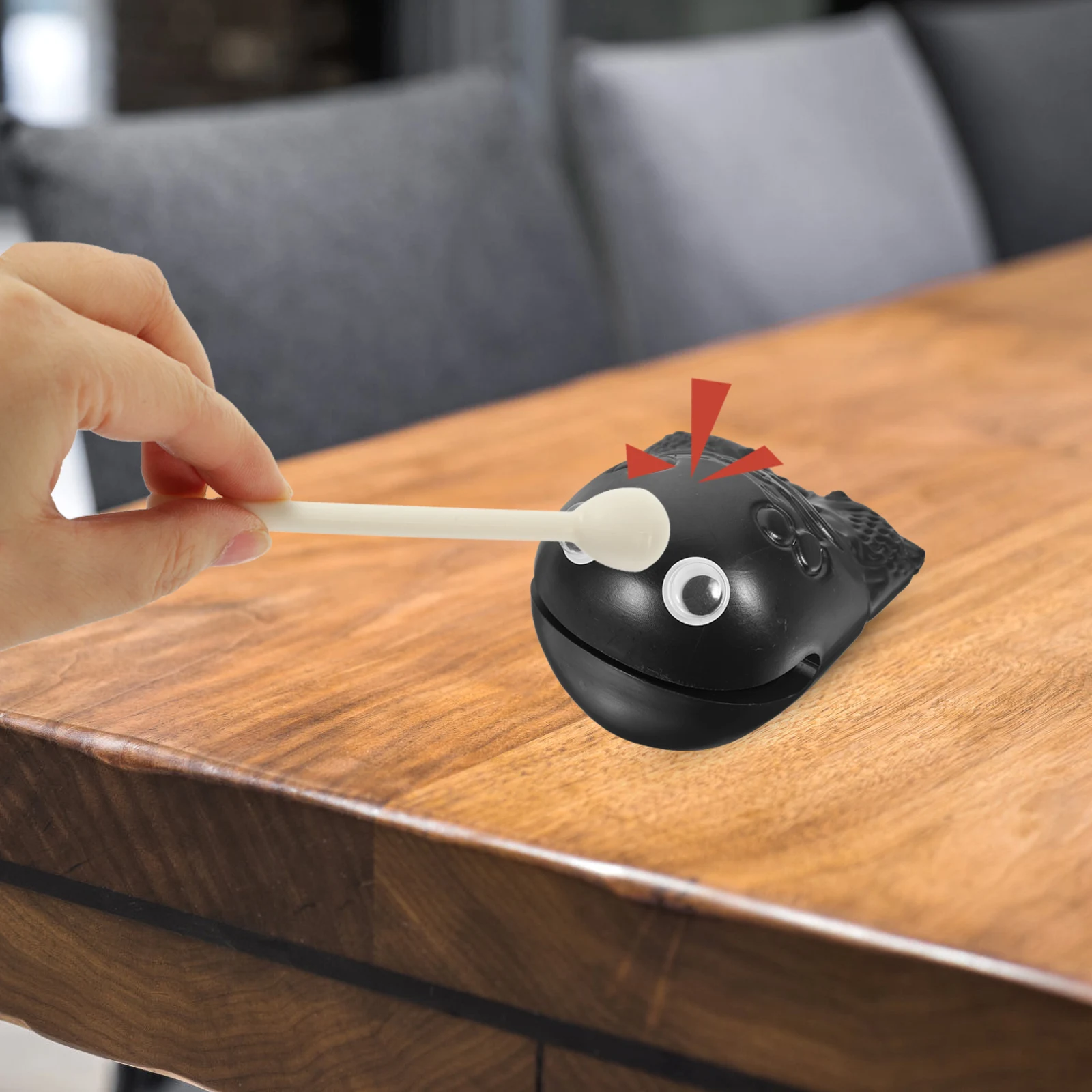 2 juegos de peces de juguete de madera negra de 2 pulgadas, instrumento de percusión, bloque de templo de plástico, juguete educativo de ritmo musical, suministros de oficina