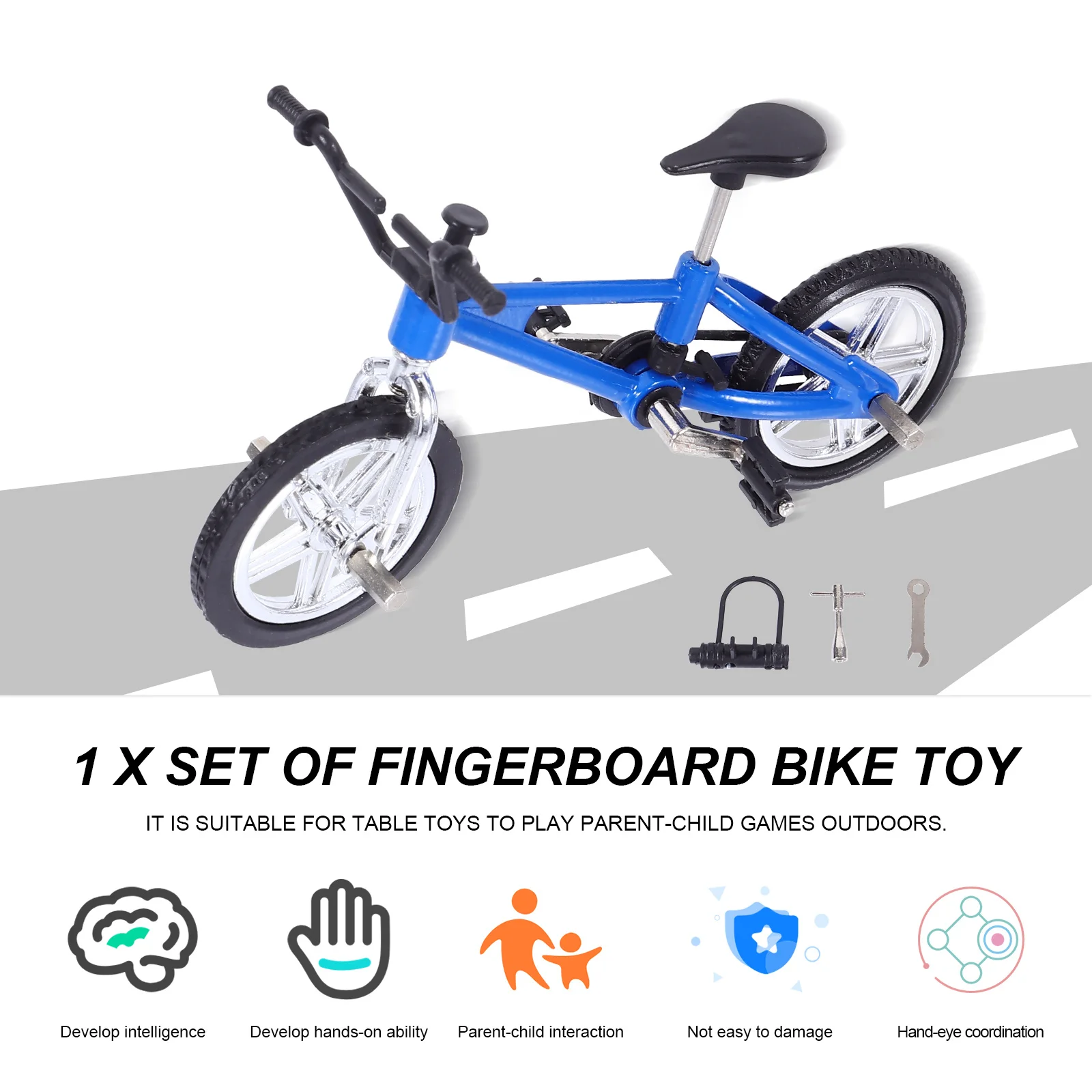 1 セットミニフィンガーバイク合金ダイキャストシミュレーション自転車デスクトップ子供のための細かい職人技耐摩耗性素材