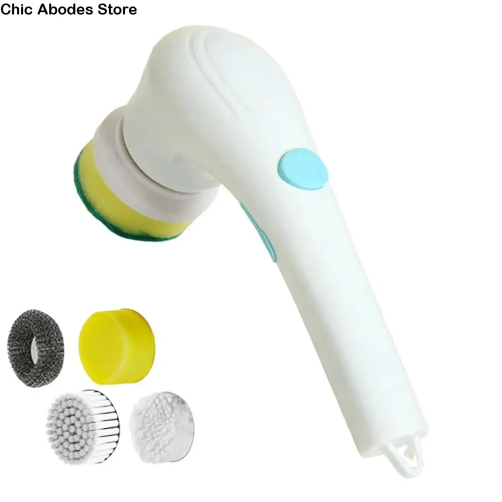 

5Pcs Set 5 in 1 Electric Cleaning Brush Handheld with 5 Replaceable Heads Power Spin Scrubber 360 Degree Rotation Wireless