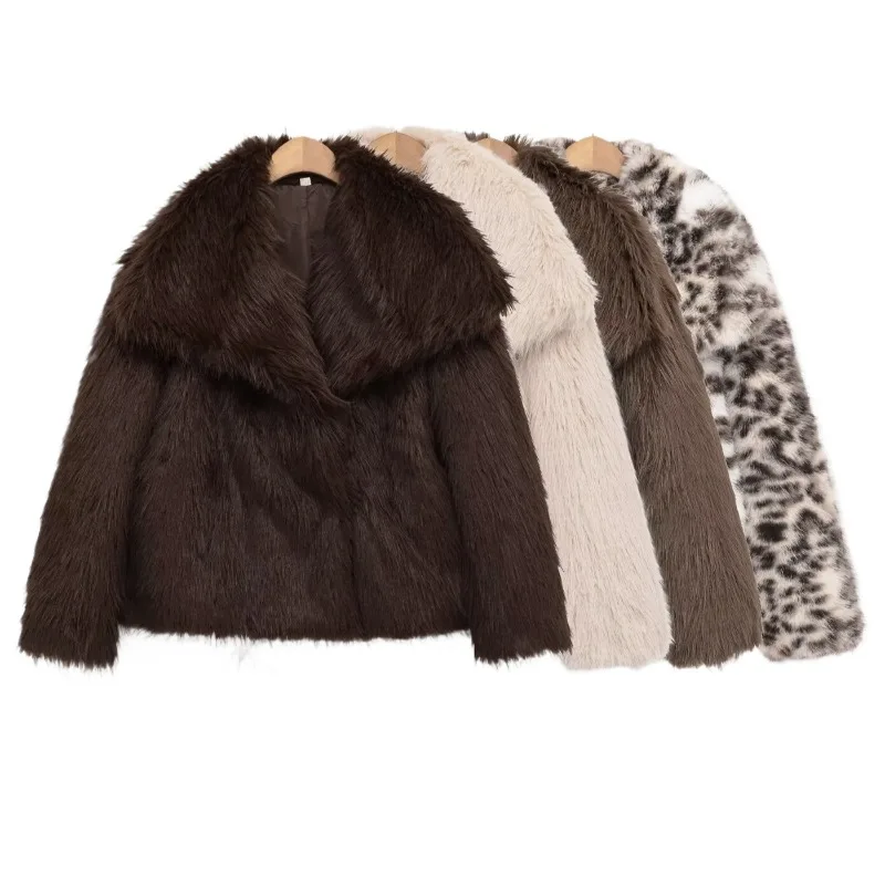 

Женское пальто из искусственного меха CharmCant, новинка зимы 2025 года, элегантный топ с длинными рукавами, пушистый кардига, популярная верхняя одежда, куртки женские меховые куртки