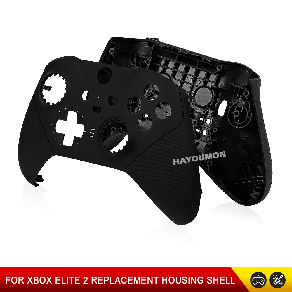 Black White Shell case Faceplate Front Housing Cover Replacement for Xbox One Elite Series 2 Controller Back Cover Repair Part