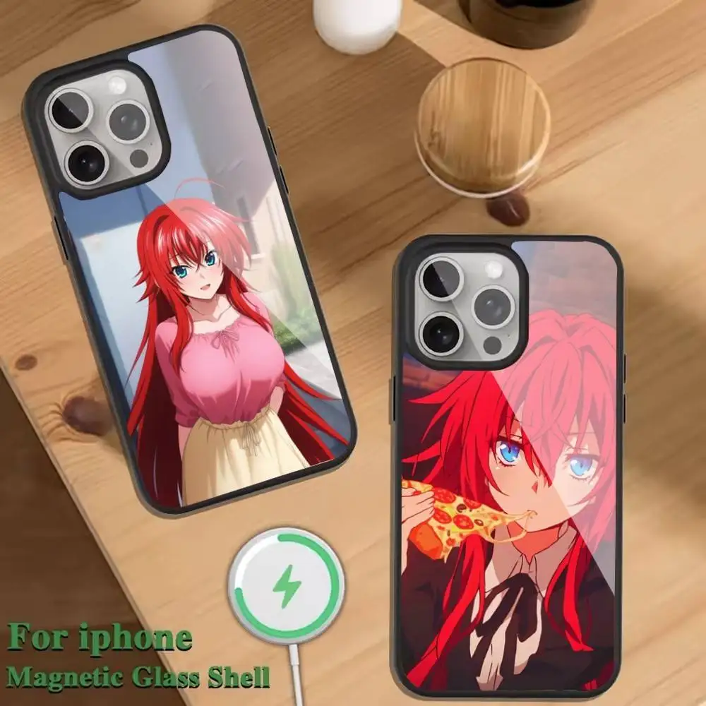 

R-Rias Gremory High School Phone Case For Magnetic Wireless Charge Cover For iphone 16 15 14 13 12 11 Pro Max Plus Coque