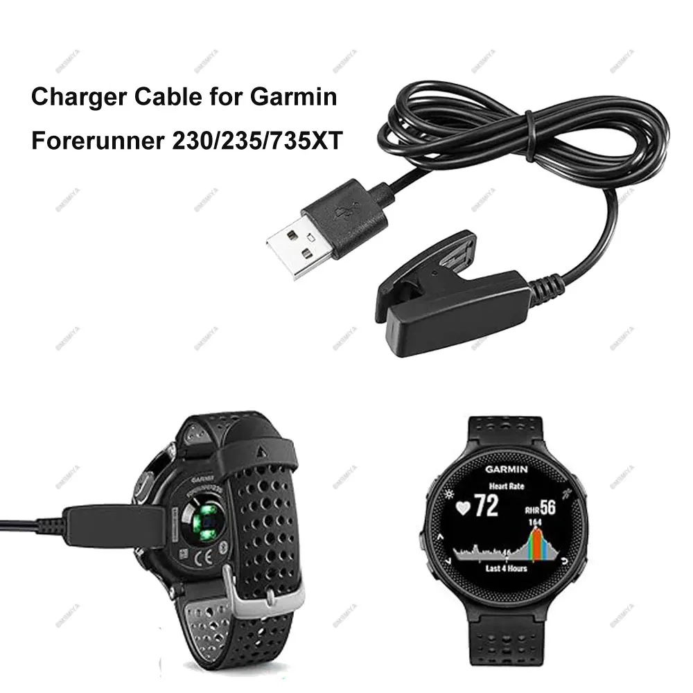 1PCS USB Charging Cable Data Clip Cradle Charger for Garmin Forerunner 235 230 735XT Watch Power Adapter Wire Smart Accessories