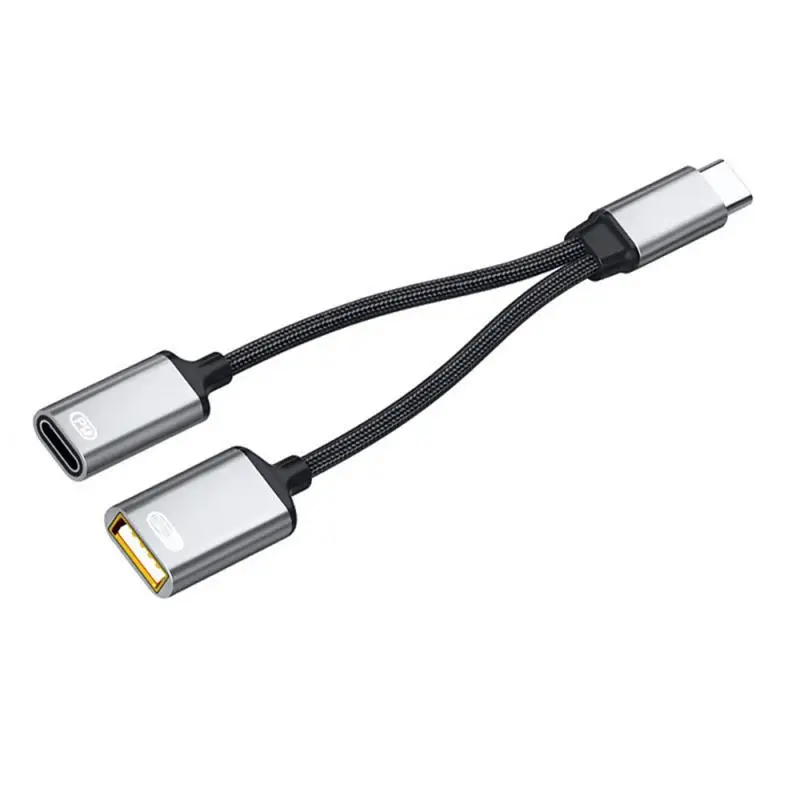 

Кабель-адаптер USB C OTG 2 в 1, со штекером Type-C, для быстрой зарядки телефона, 30 Вт PD, с USB-разветвителем