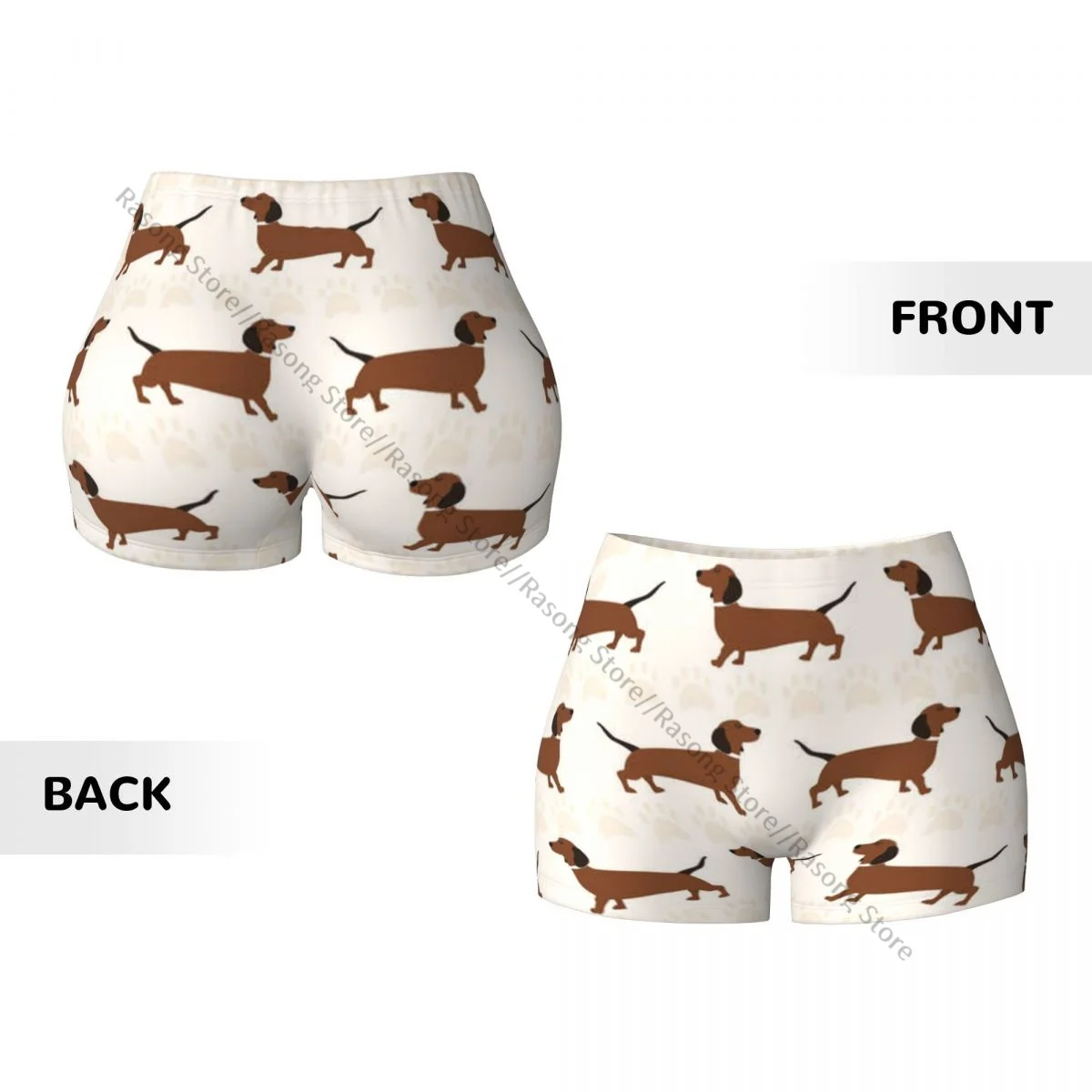 Spandex-Yoga-Shorts für Damen, Hunde der Dackelrasse, Workout-Booty-Shorts