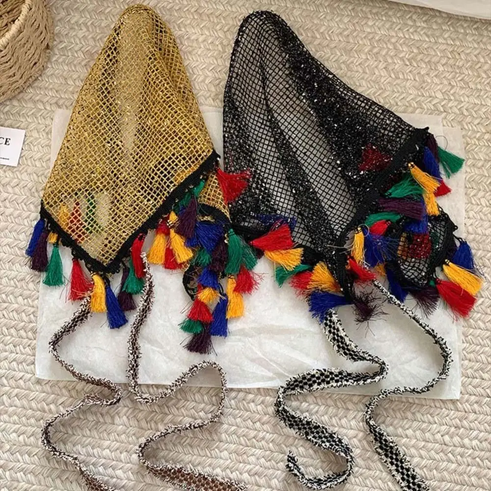 Y2K Mini Skirt Hollow Fringed Hip Panel Retro Versatile Decor Apron Wrap Skirt Ethnic Style Hip Curtain Dress Accessories