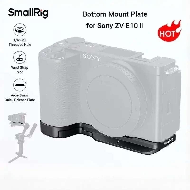 Kit de Jaula de Liberación Rápida Smallrig HawkLock para Sony ZV-E10 II, Placa de Montaje en Forma de L con Base de Madera para Sony ZV-E10II