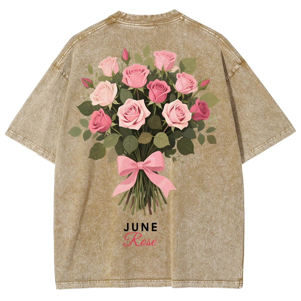 Double-sided flower pattern  Women'S T-Shirts Beautiful Spring Flower Clusters Printed Short Sleeve Summer Trend Female Clothes