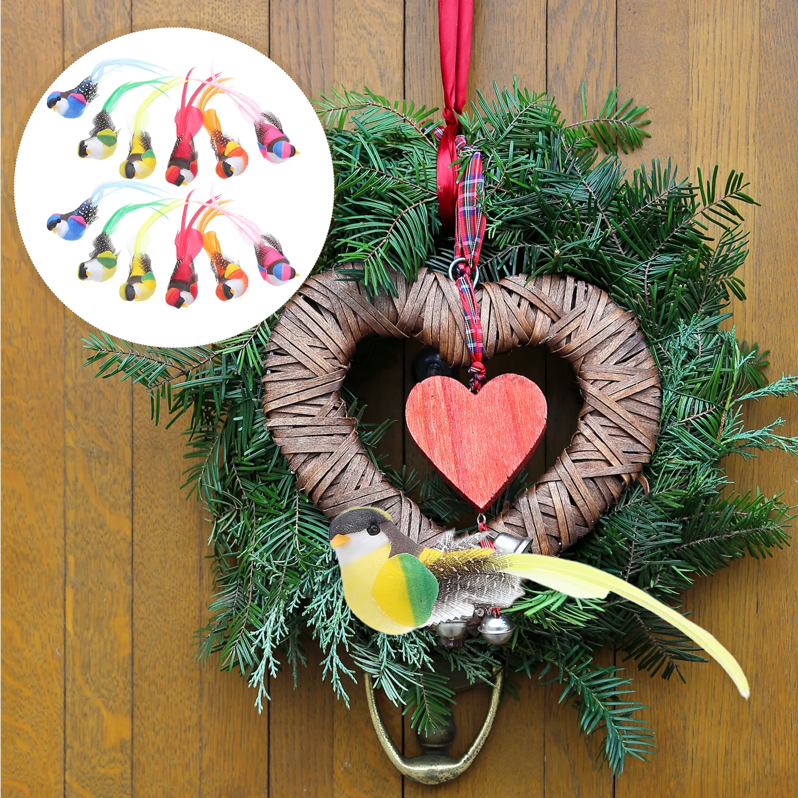 

12pcs Simulated Bird Decoration Realistic Artificial Birds For Christmas Tree Home Garden Wedding Wreath Lightweight Foam Parrot