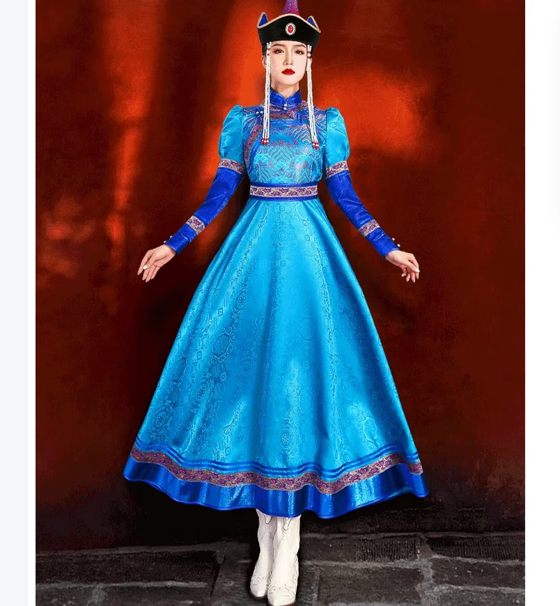 

Huaxia Inner Mongolia Ethnic Costume Performance Robe Grassland Style Dress