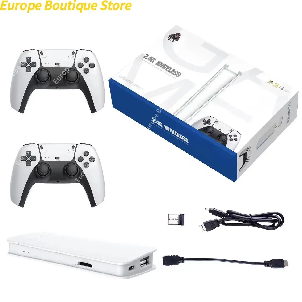 M15 게임 스틱 미니 TV 휴대용 게임 콘솔 무선 게임패드 비디오 게임 64G 20000+ 레트로 게임 HD 출력 2인용 PS1 등