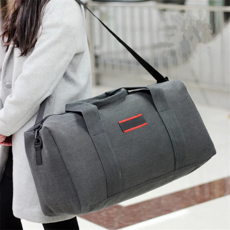 

2023 Women Luggage Travel Bag Wearable Canvas Handbag Men Large Capacity Clothes Weekend Convenient Portable