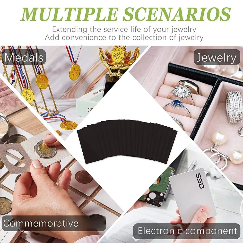 

45pcs Simple Use Anti Tarnish Strips Paper Easy to Use Jewelry Antioxidant Strip Non Abrasive Tarnish Prevention Strips