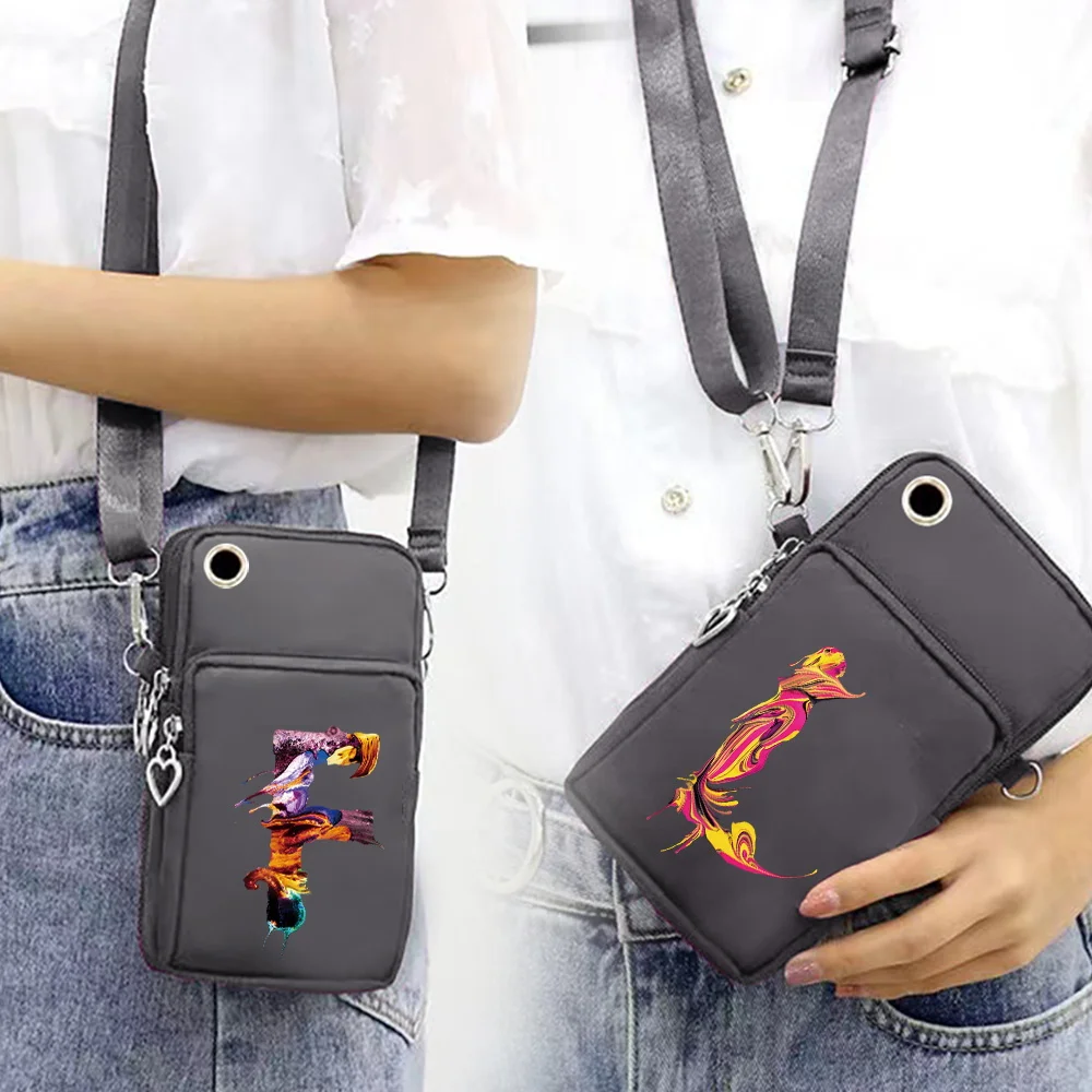 Mobile Phone Bag Wrist Pack Shoulder Bags Wallets Apple/Huawei/Samsung Universal Cell Phone Storage Packet Paint Letter Print