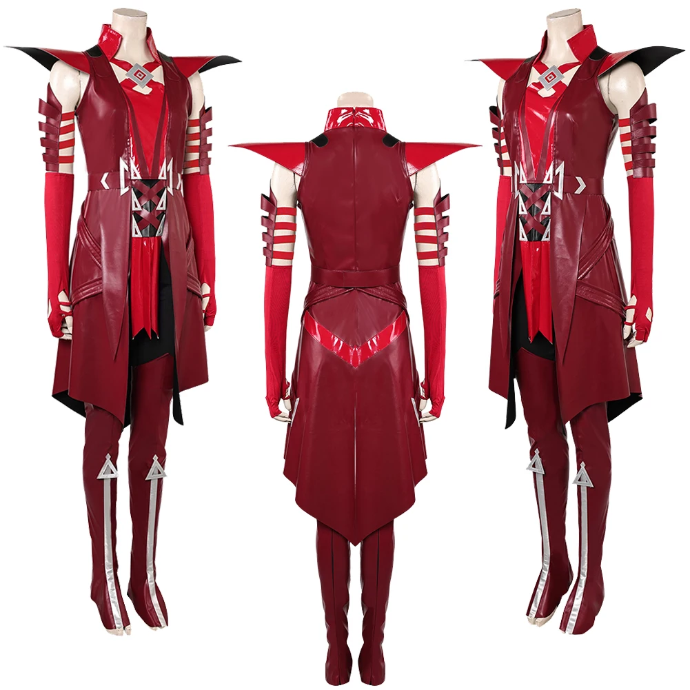 Scarlet Witch Cosplay Fantasy Mask Fighting Clothing Game Rival Female Superhero Costume Disguise Adult Women Fantasia Outfits