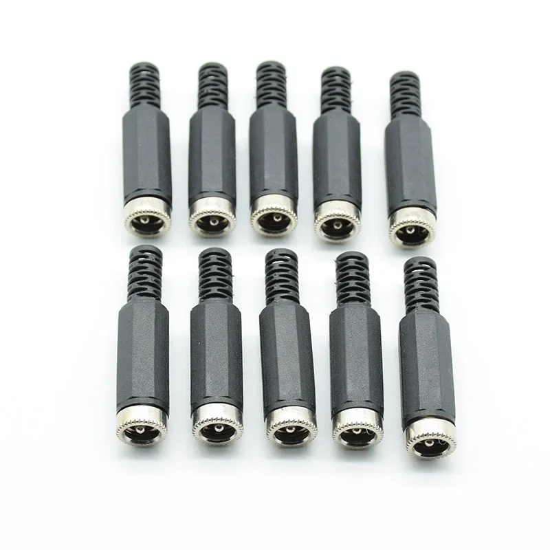 10pcs 5.5*2.1mm  DC Power Jack Plugs 5.5mmx2.1mm  Male / Female Socket Adapter Connectors  For DIY Projects