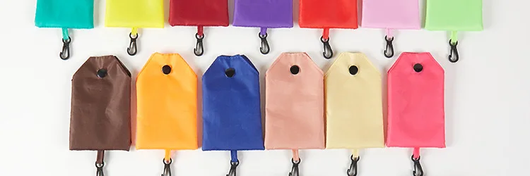 Shopping Bag for Women Men Solid Color Eco-friendly Folding Reusable Portable Shoulder Handbag Polyester for Travel Grocery