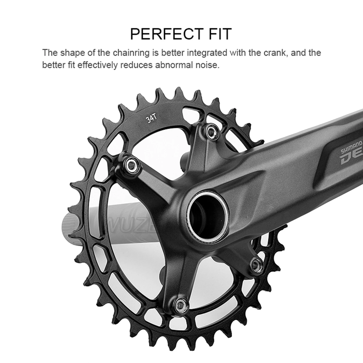 WUZEI MTB Bicycle Chainring 96 BCD Mountain Bike Chainwheel 12S 11S 10S 34T 36T 38T Sprocket for Shimano MT510 M5100 M7000