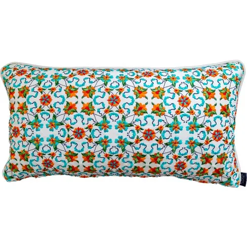 Unique By Dilara Yarcı Turquoise Series Special Design Embroidered Pillow decorate