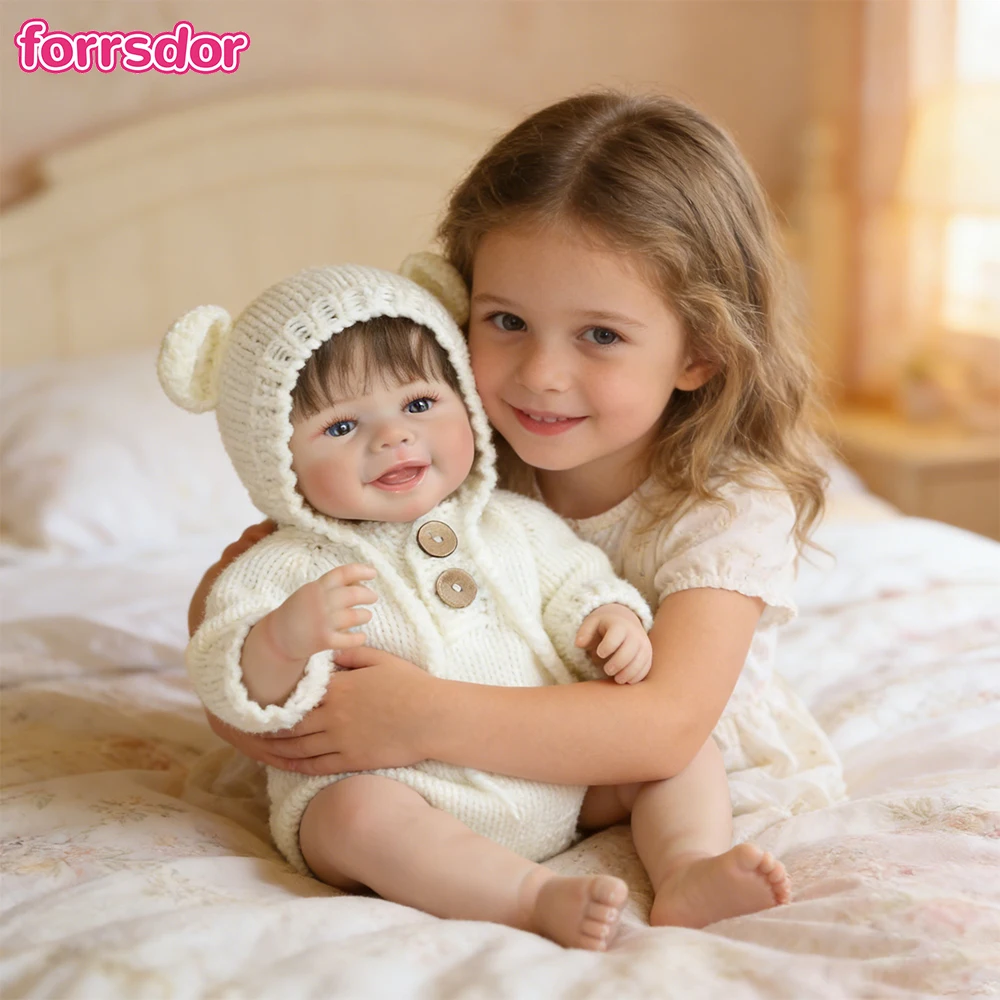 

19-дюймовая кукла-реборн девочка Эми из силиконового винила, с полностью силиконовым телом, вьющимися волосами, 3D-расписанным телом с видимыми венами, высококачественный подарок