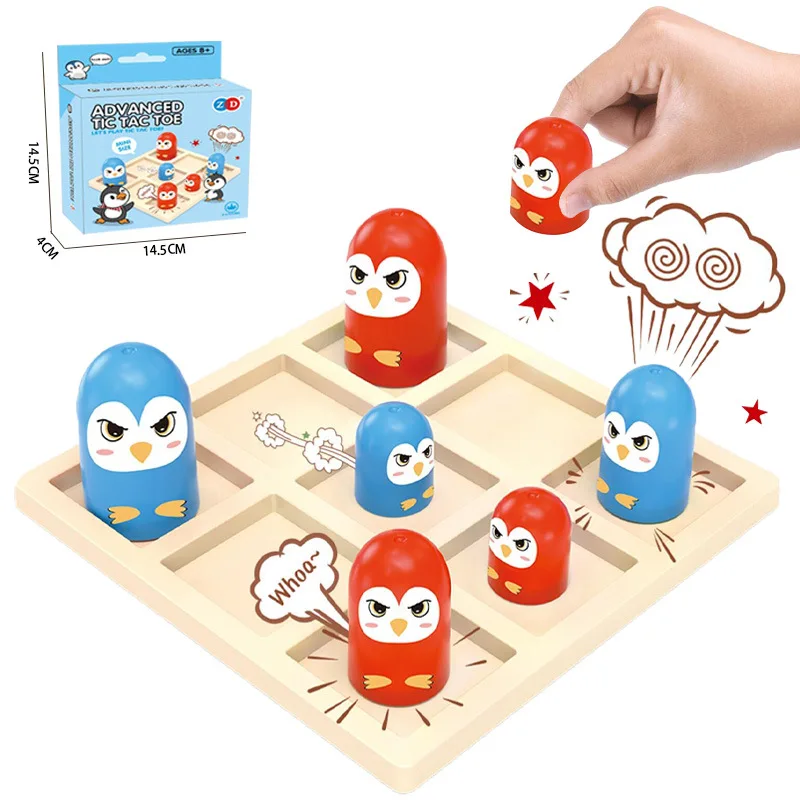 มินิขั้นสูง Tic Tac Toe PARTY BOARD เกมปริศนาเกมแบบโต้ตอบสําหรับครอบครัว Battle การแข่งขันเกมเดสก์ท็อปของขวัญวันเกิด