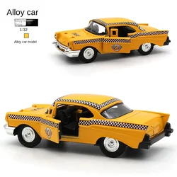 Retro 1:32 Alloy Taxi Model Children's Toy Car Decoration Warrior Car Model Boy Toy Wholesale Decoration Ornaments