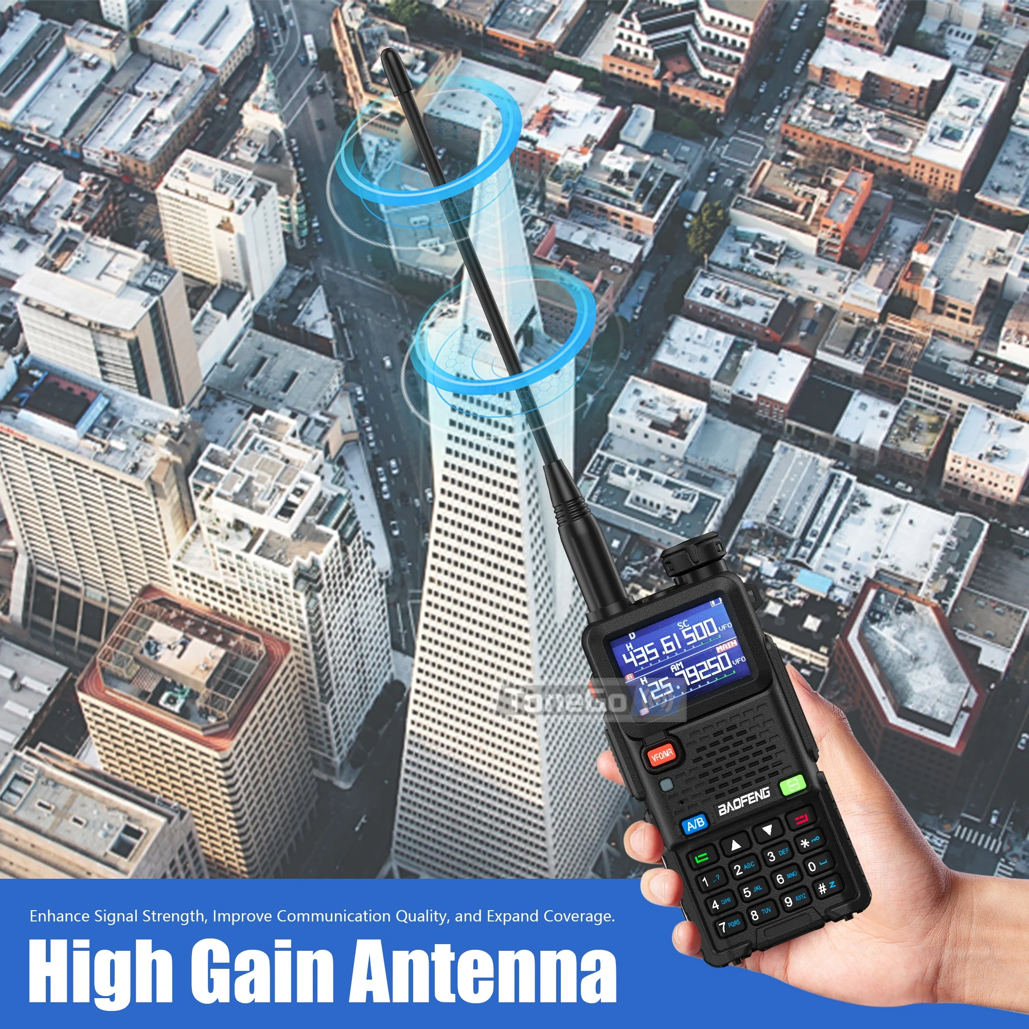 Baofeng UV-5RM Walkie Talkie 5RM 10W Multi-Band Wirless Copy Frequency Type-C Charger High Power NOAA  AM FM Ham Two Way Radios