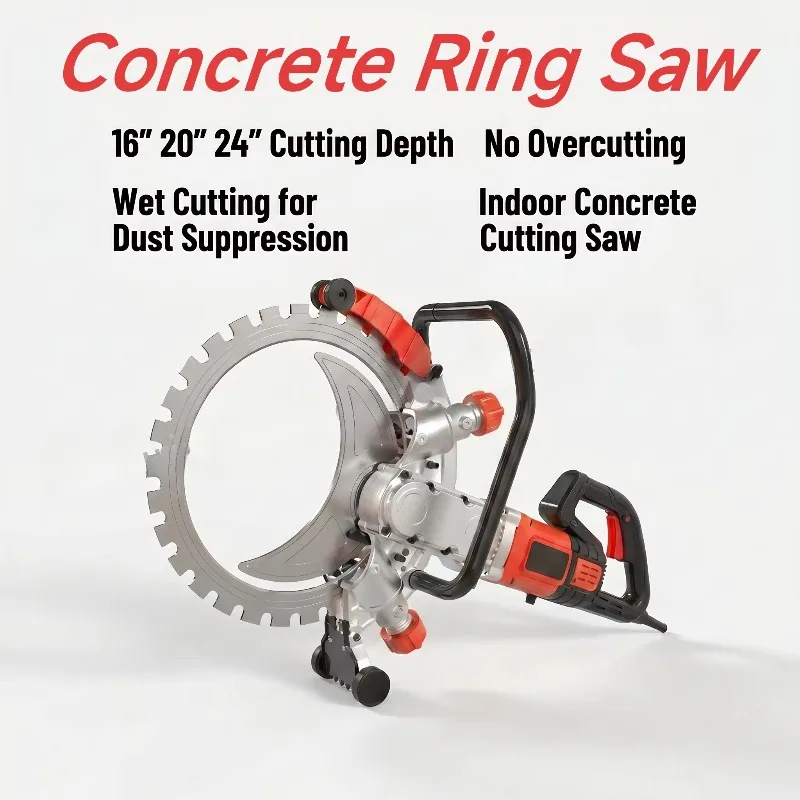 Pure Copper Motor 220V Electric Concrete Ring Saw Deep Cutting Tool Without Overcut Function For Stone Block Corner Cut