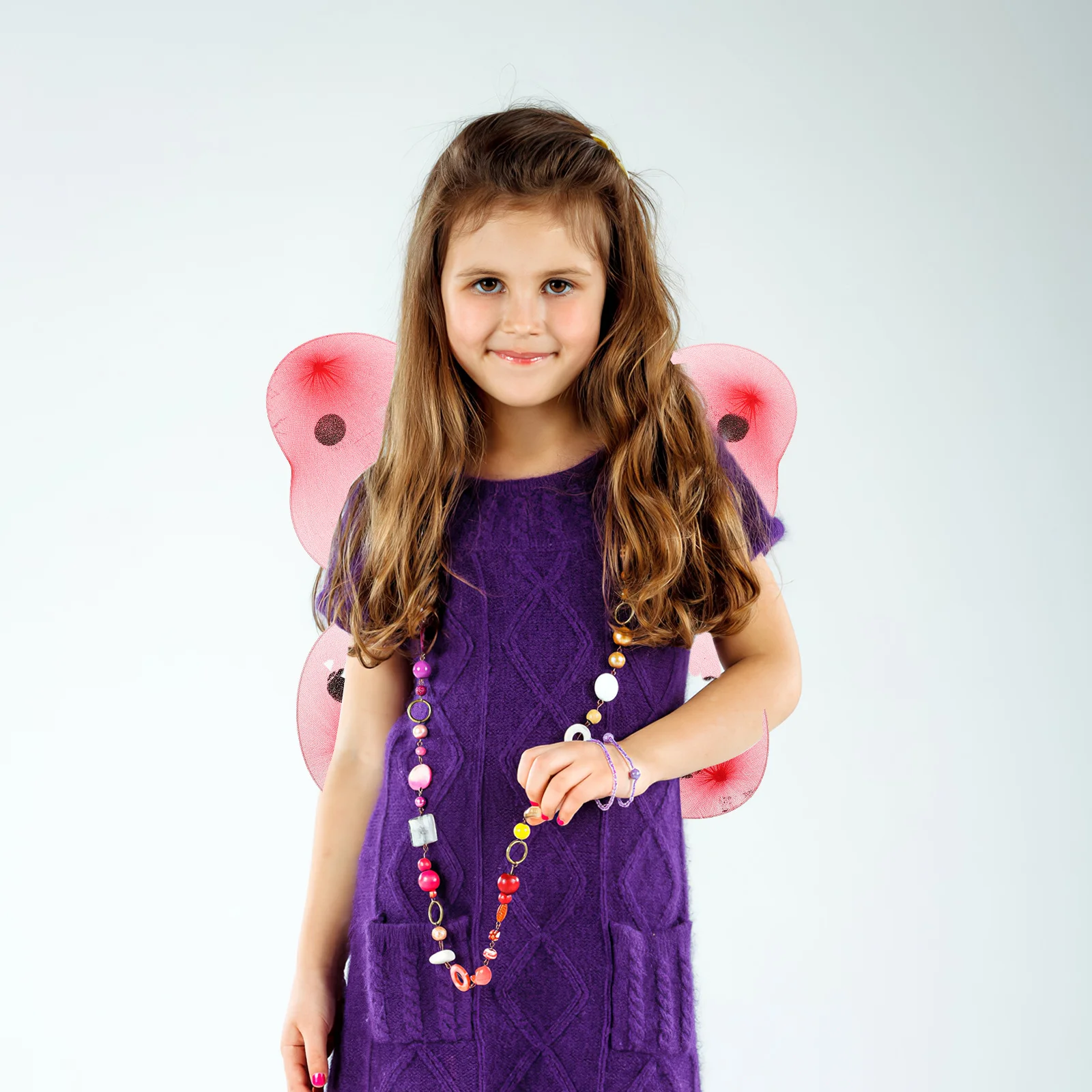 무당벌레 날개 의상 소품 어린이를위한 소녀 경량 코스프레 날개 드레스 업 액세서리 파티 공연 무대 장식