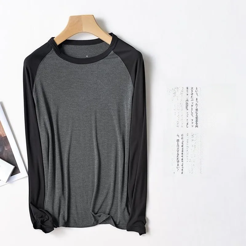 

Мужская термофутболка Long Sve oulder Color Blo U-Ne, однослойная, не полосающая, теплая, повседневная домашняя одежда на весну