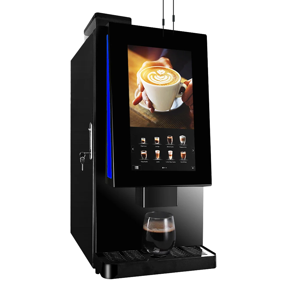 

Automatic Intelligent Multifunctional Smart 16.5" Touch Screen Display Commercial Operated Coffee Machine with Bean Grinder