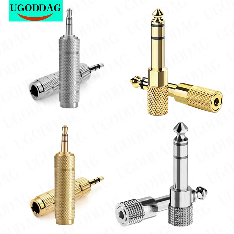 Hoofdtelefoonadapter 6 35 Mm Mannelijk Naar 3 5 Mm Vrouwelijke Slijtvaste Jack Converter Audio Plug Gold Plating Proces Eindversterker