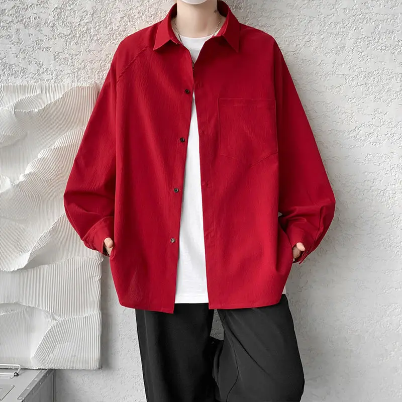 Sunscreen Shirt Men's Long-sleeved 2024 New Ice Silk Cool Summer Shirt for Teenagers Loose Versatile Top Clothes